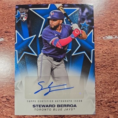 Steward Berroa 2025 Topps Baseball Stars Autograph Blue Team Color Match 41/150