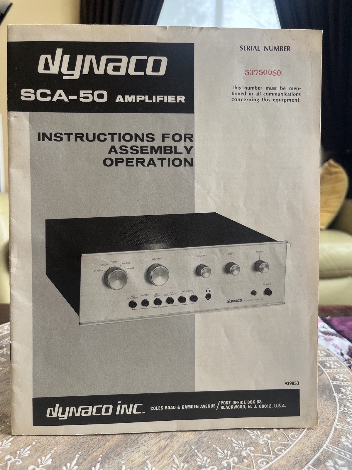Dynaco SCA-50 Amplifier Assembly Operation Instructions & Schematics Manual
