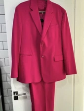 NWT ZARA PINK FUCHSIA BLAZER JACKET STRAIGHT CUT PANTS SET SIZE S CO ORD