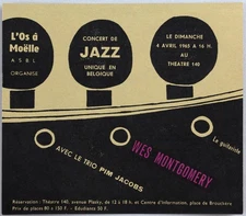 WES MONTGOMERY – rare vintage original Brussels 1965 jazz concert handbill