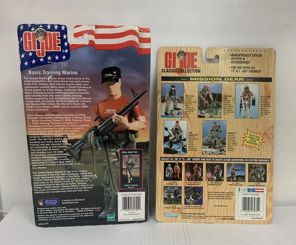 Lote GI Joe. Entrenamiento Básico Marina, Navy SEAL Mission Gear, 12”, 2001, NUEVO, MOSC Foto 2 de 4