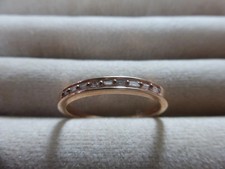 CHAMPAGNE DIAMOND STACKER BAND RING. ROSE GOLD OVER STERLING SILVER.SIZE K
