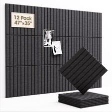12 Pack Large Cork Board 47x35 Inch Slat Bulletin Alternative 60 Tabs Felt