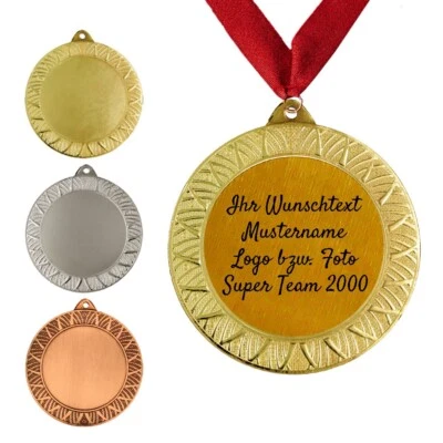 LARIUS Personalisierte Medaille aus Metall in Gold, Silber & Bronze, mit Wunschtext