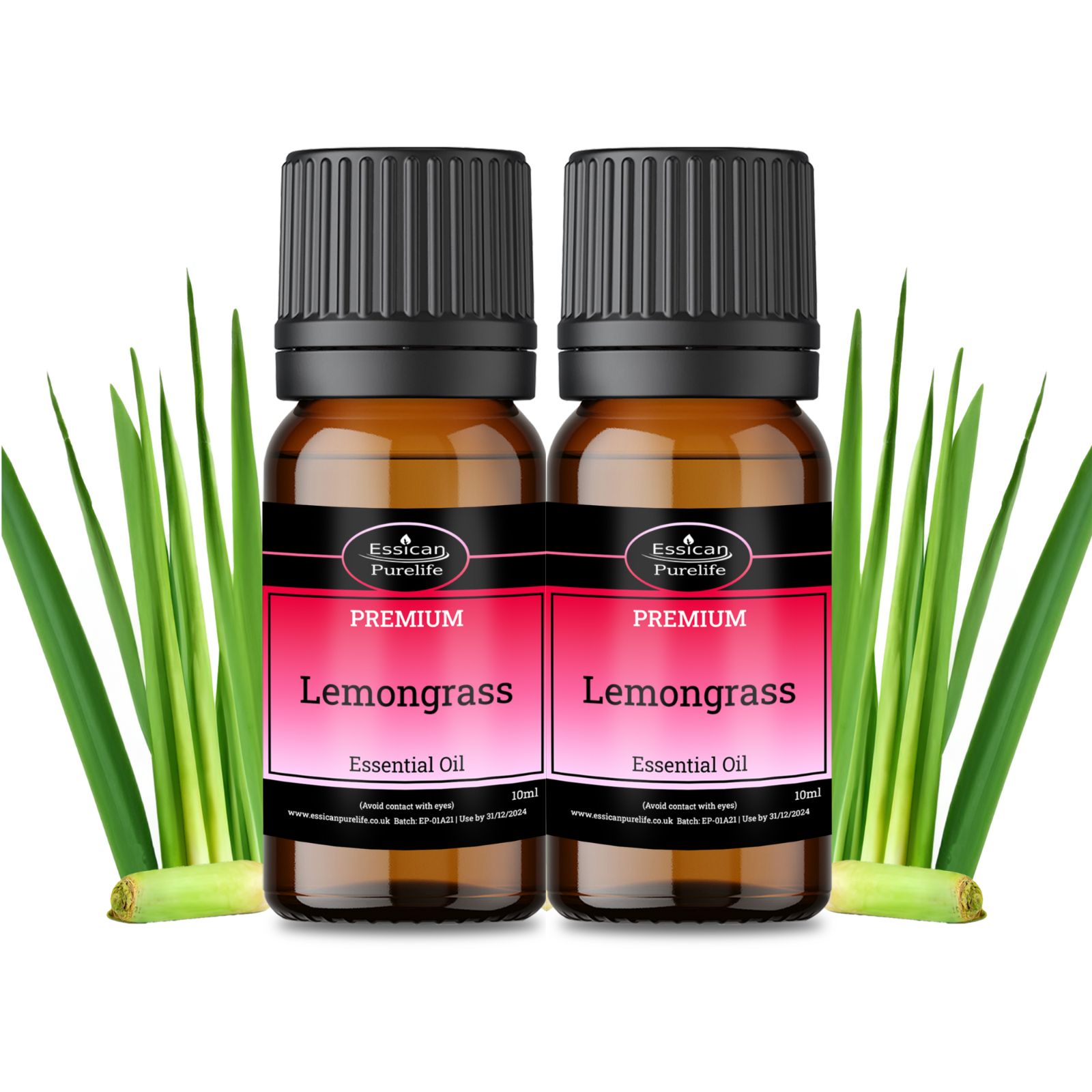 2 X 10ML Lemongrass essential oil Certified 100% Pure & Natural ( Aromatherpy )