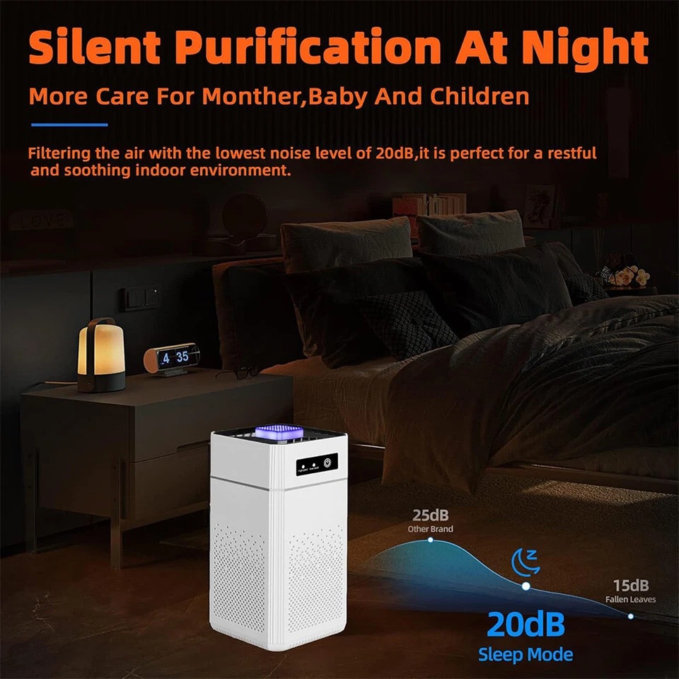 Air Purifiers For Large Room Medical Grade HEPA Air Purifier Smoke Odor Pet Home - Image 3 of 4