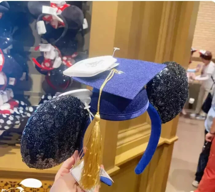 Authentic Disney mickey graduation hat Minnie Ears sequined - Main Image