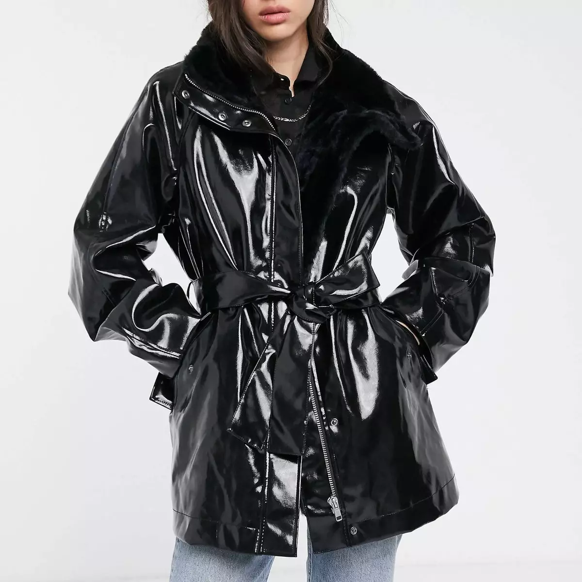 Weekday patent hotsell coat