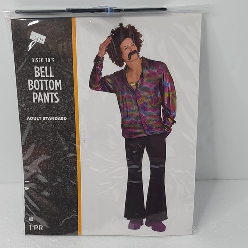 Black Disco 70s Adult Halloween Costume Bell Bottom Pants Up To Size 42 New