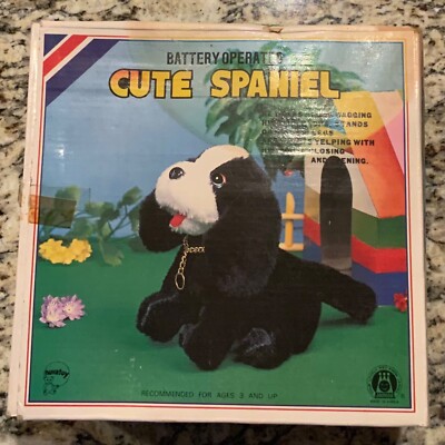 Jamina Cute Spaniel Battery Operated Animated Toy Dog Vintage Not Working
