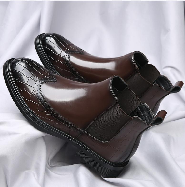 SAOLA Mocassino uomo Casaul punta ala chukky stivaletto nero alto Oxford Knight Boot