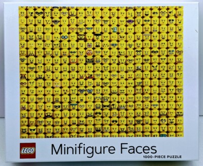 LEGO Puzzle, Minifigure Faces, 1000 piece 25'' x 20'', w/ Poster, 100% COMPLETE!