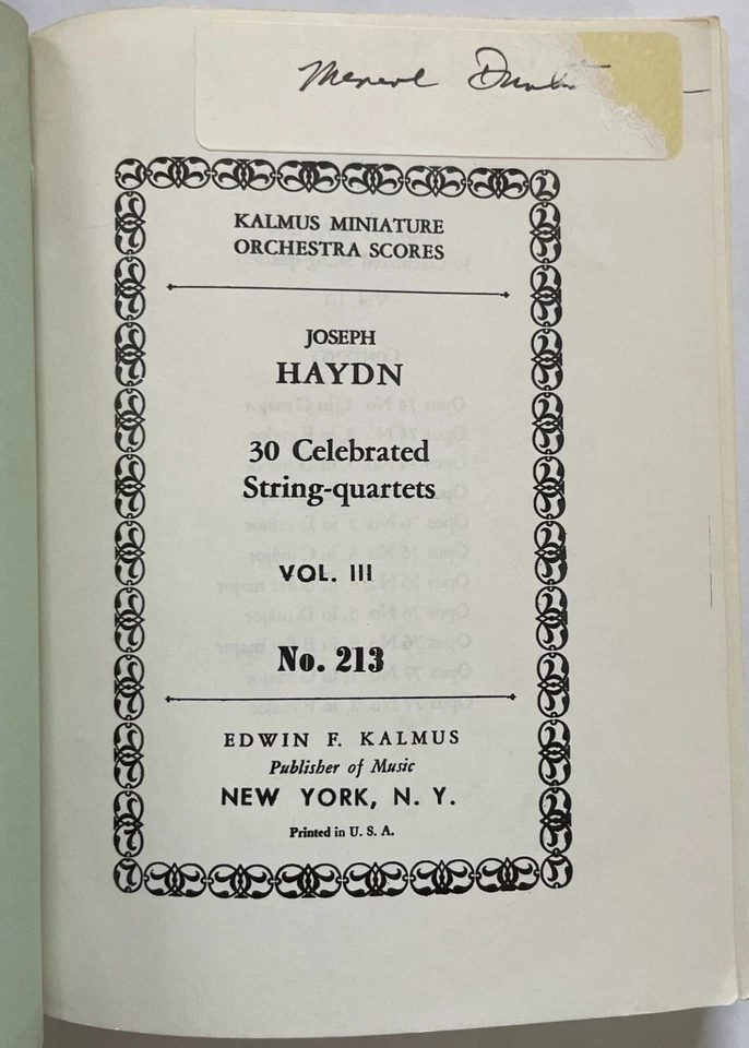 Haydn string quartets Op. 74, 76. 77 miniature study score - Image 3 of 4