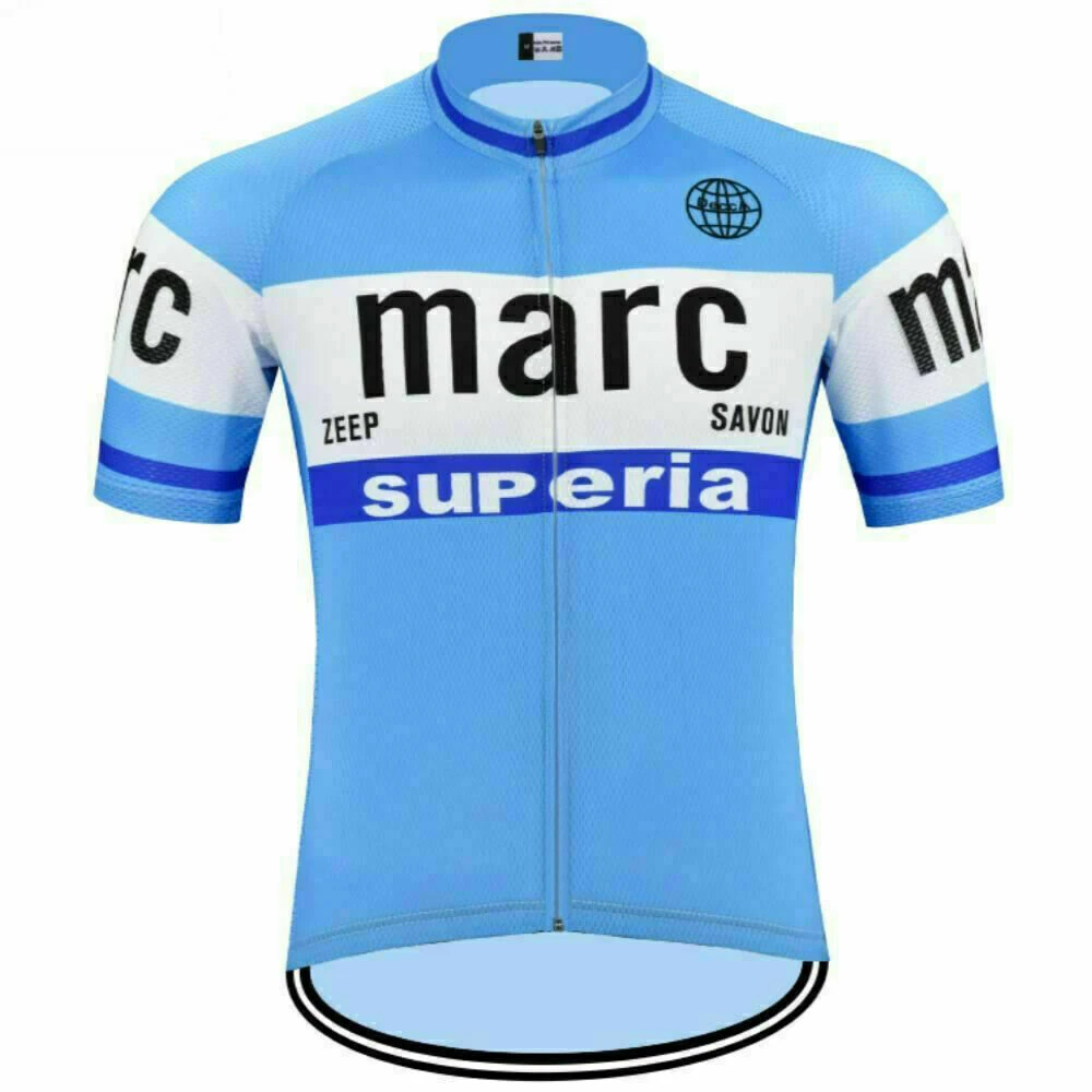 Retro Mens MARC Team Cycling Jersey Bicycle Jersey Bike Jersey Cycling Shirt Top