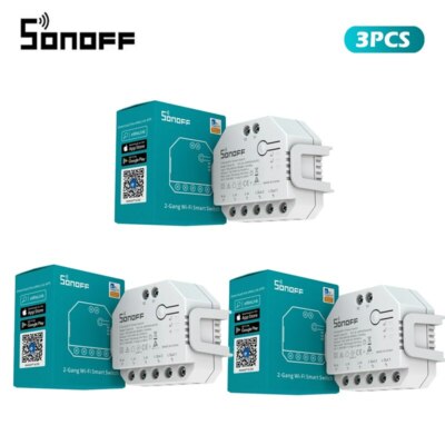 3Pc SONOFF DUAL R3 2 Gang Dual Relay Module DIY MINI Smart Switch Power Metering