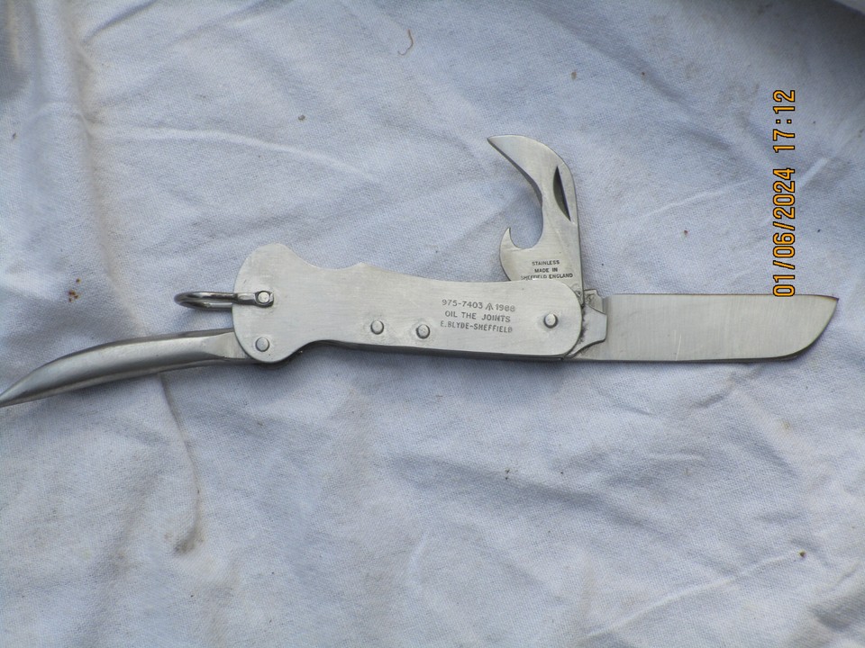 Original British Army/Navy Pocket Knife, E. BLYDE. 1988, NSN734099