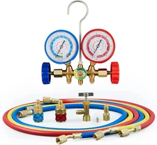 AC Gauges, Automotive AC Gauge Set for R134A R12 R22 R502, 3 Way AC Manifold Gau