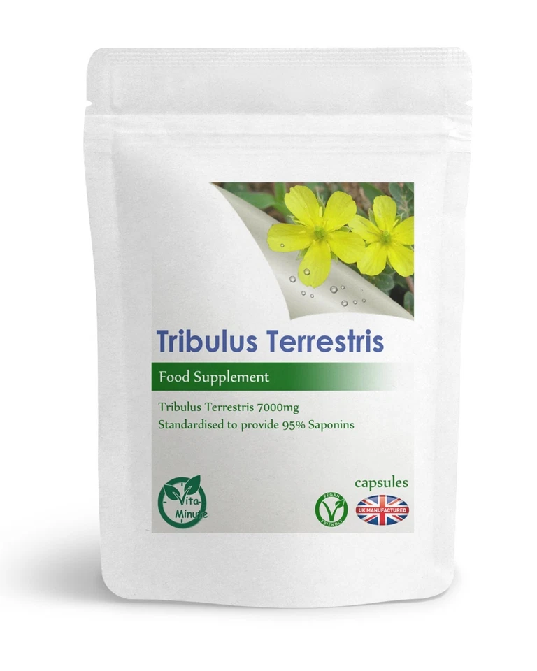 VITAMINUTE Tribulus Terrestris 7000mg (30/60/90/120/180 Capsules) Saponins, Libido - UK (V)