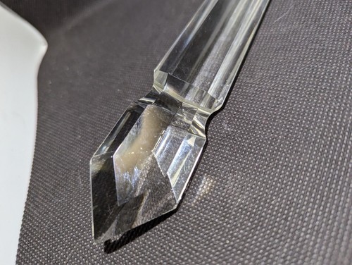 VTG CLEAR CRYSTAL FLAT POINTED SPEAR SPADE CHANDELIER LAMP PART 7" w/hanger - 第 11/12 張圖片