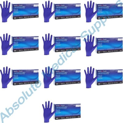 *1,000-Gloves* Microflex Cobalt Powder-Free Nitrile Examination Large N193