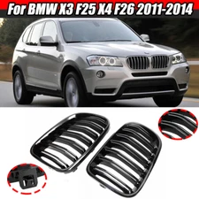 For BMW X3 F25 X4 F26 2011-2014 13 Front Bumper Kidney Grille Gloss Black Grill