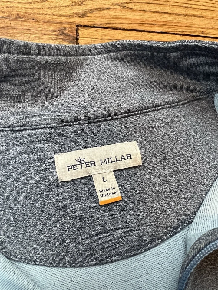 Peter Millar Crown Sport Performance Golf Vest 1/4 Zip Blue Men’s Sz Large - Image 3 of 4