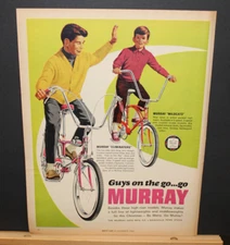 1968 Print Sales AD Advertisement Art MURRAY Bike Bicycle 10x13 "Guys on the Go"