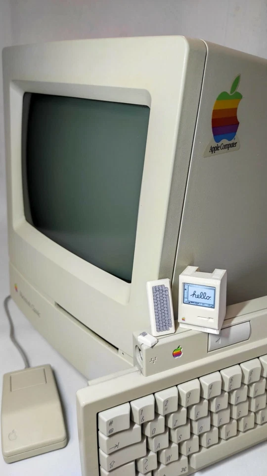 1:10 scale Apple Macintosh Retro Computer  miniature SE Plus Classic gadget Mac - Immagine 2 di 4