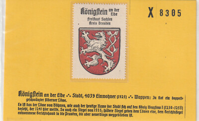 Reklamemarke Wappen von Königstein / Sachsen (W336)