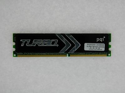 PQI TURBO PQI3200-2048DB 1GB PC 3200 DDR 400 184-Pin Desktop Memory