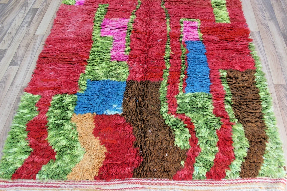 Moroccan Wool Rug 246x157 cm – Handwoven Berber Carpet – 8x5 ft Handmade Rug - Image 4 of 4