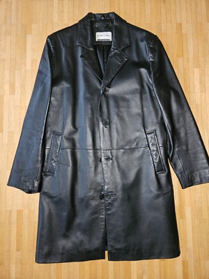 Ledermantel Herren schwarz - klassischer Ledermantel von Rover & Lakes