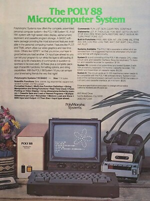 PolyMorphic Systems Santa Barbara CA Poly 88 Computer 16K  Vintage Print Ad 1977