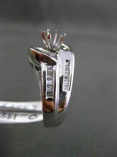 ESTATE WIDE .50CT DIAMOND 14KT WHITE GOLD SWIRL SEMI MOUNT ENGAGEMENT RING - Picture 11 of 12