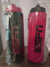 ESPN Squeeze Sport Water Bottle 30 Ounce Red & Black NEW Set Of Two 