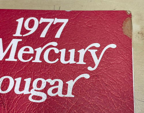 Vtg Original 1977 Mercury Cougar Owner Manual Guide Instructions Warranty Lot - Picture 10 of 19