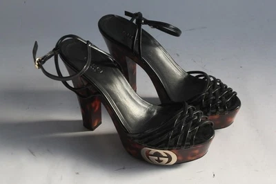 GUCCI Sandales à talons en cuir verni T 37,5 (50805) - Photo 1/4