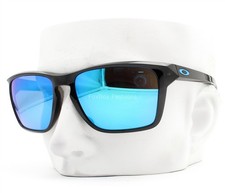Oakley Sylas Sunglasses Shiny Black Ink Sapphire Iridium OO9448-2457 with Pouch