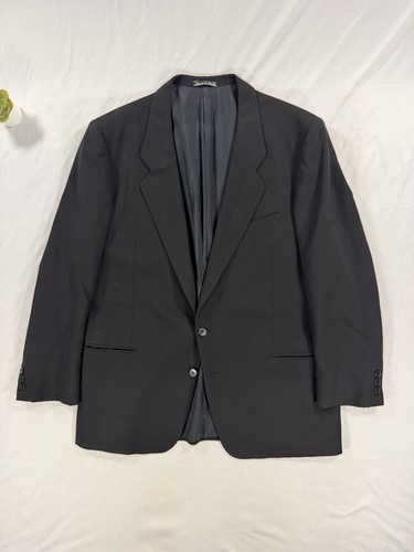 Giorgio Armani, VTG 80s Mani Giorgio Armani Blazer Jacket Size 42R Black Wool Neiman Basic
