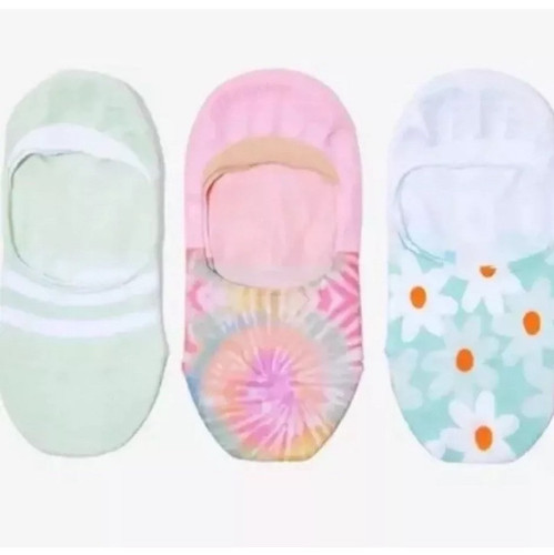 TOMS - Ultimate No Show Socks - (3-Pack) Daisy, Pink Tie Dye, Teal - Brand New