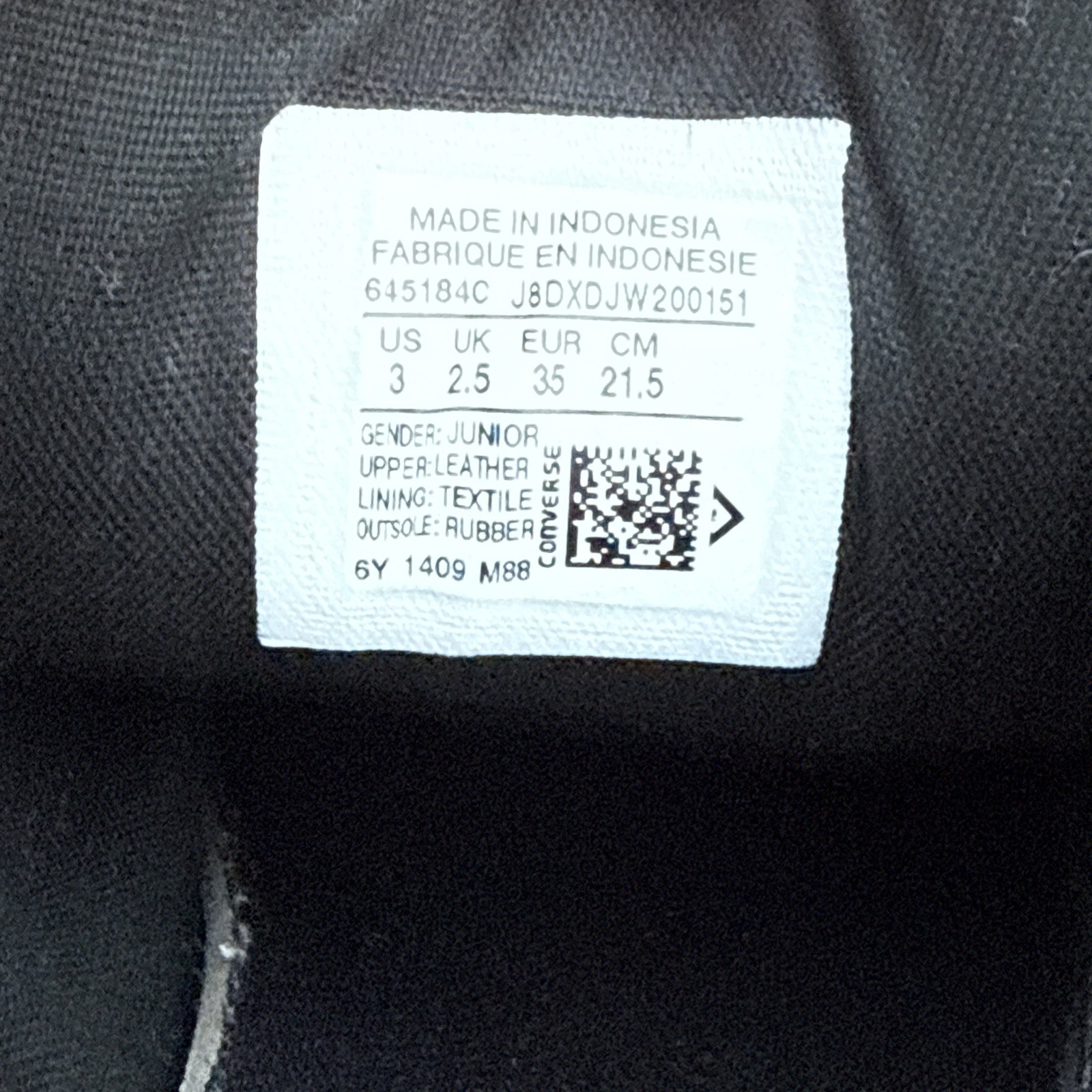 Converse Boys Girls Leather Grey Lace Up Low Top Sneakers Size 3 Shoes thumbnail 6