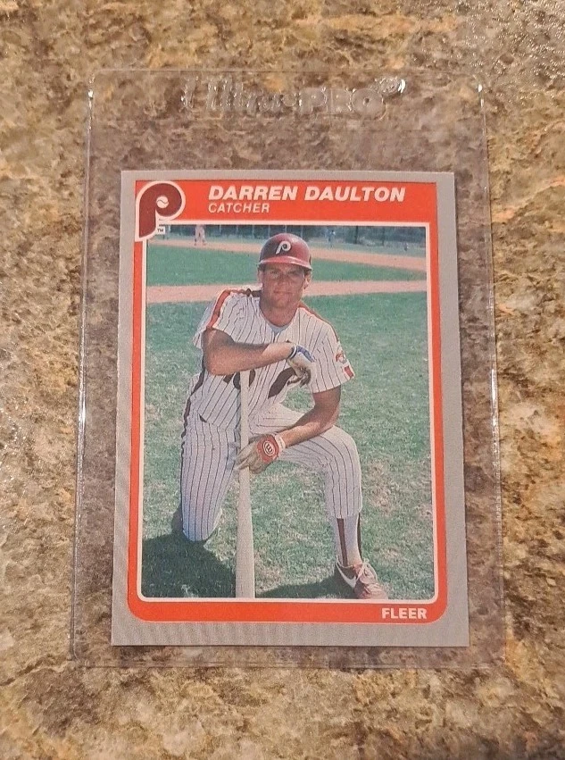 (5) Darren Daulton 1985 Fleer Rookie card RC 1986 1987 Donruss Topps Phillies  - Image 2 of 4