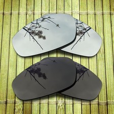 Black Silver Replacement Lens for-Oakley Split Jacket Polarized