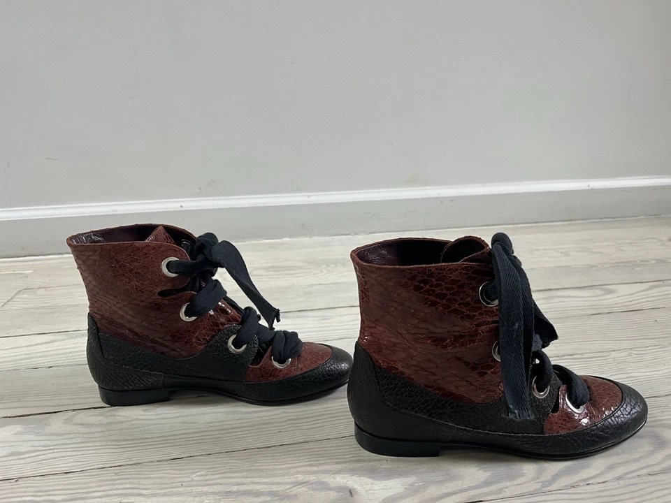 Vivienne Westwood Two Tone Leather Booties Sz 37 - Image 4 of 4