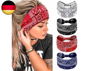 Stirnband Damen Breite Elastische Weiche Boho Haarbänder Leopard Print 