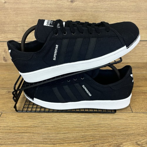 Adidas Shoes Men’s Size UK 10 Superstar Black Canvas Originals Trainers