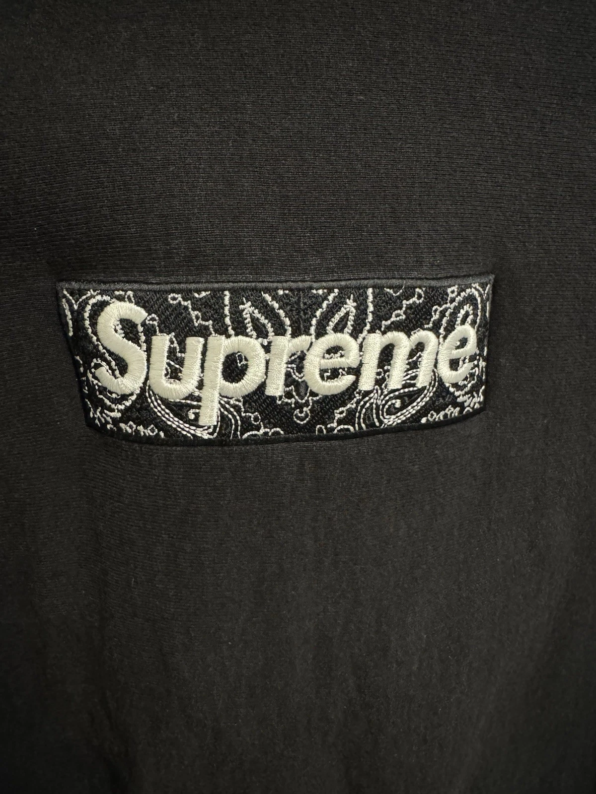 Felpa con cappuccio Supreme Bandana Box 2019 logo Paisley nera media