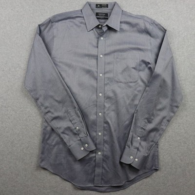 Nordstrom Shirt Mens 16 36/37 Trim Fit Dress Pocket Button Up Gray Long  Sleeve | eBay