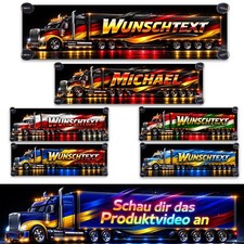 Stadtname Auto Banner LKW Fahrer Neon Fluo PKW Namensschild mit Saugn&auml;pfen Video