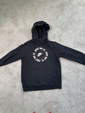 Nike Hoodie Pullover Sweatshirt "Just Do It" Boys Color Black Youth Large